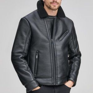 Andrew Marc Black Faux Leather Jacket